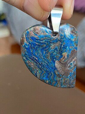 Agate Dyed Blue Pendant Necklace